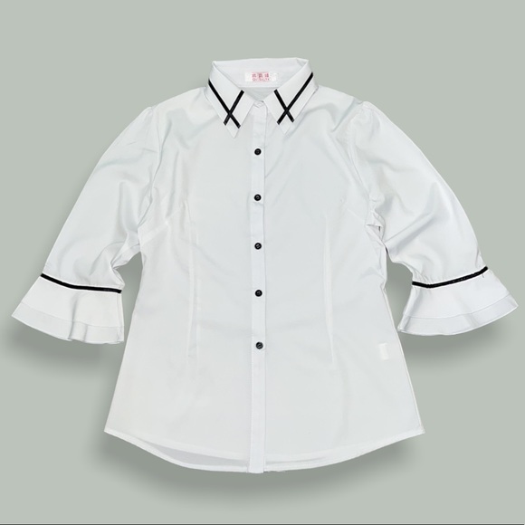 Qi Li Ya woman’s white blouse NWOT - Picture 16 of 16